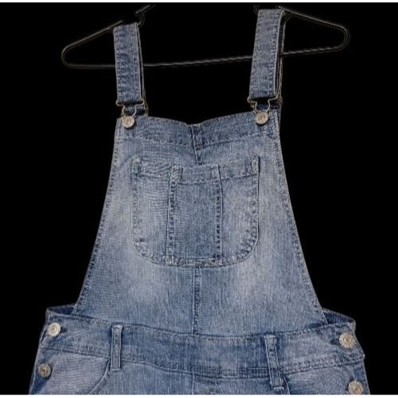 Wallflower Denim Blue Distressed Overalls - Picture 2 of 6